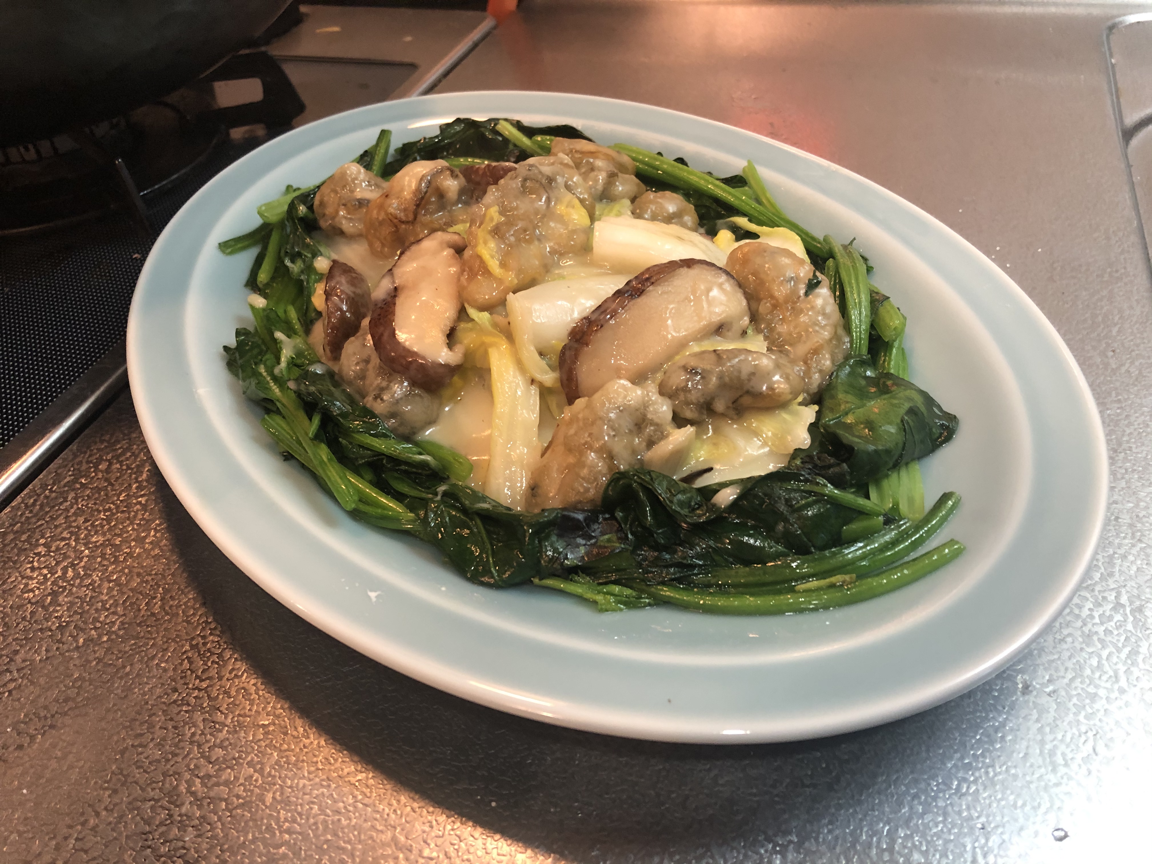 牡蠣と白菜のクリーム煮